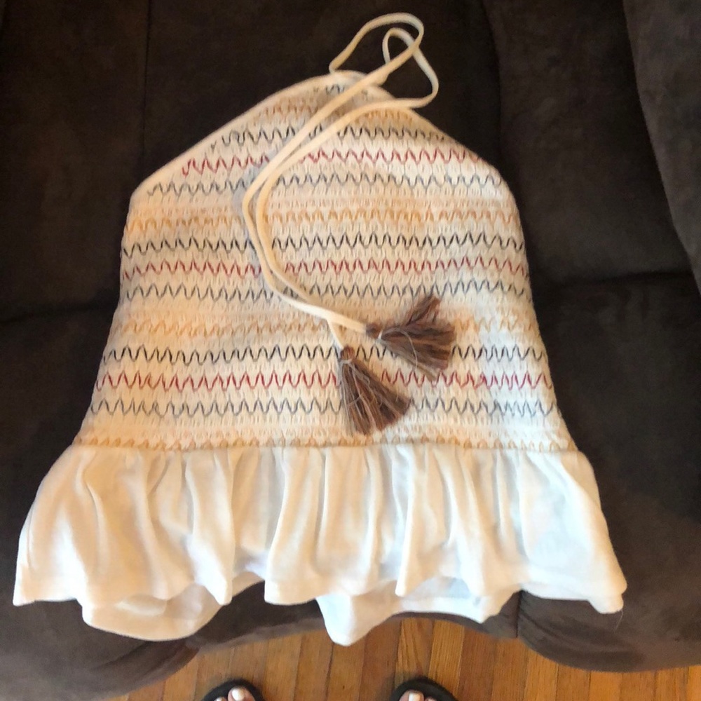 American Eagle peplum halter tank top